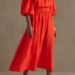 Banana Republic coral linen skirt NWT XXS